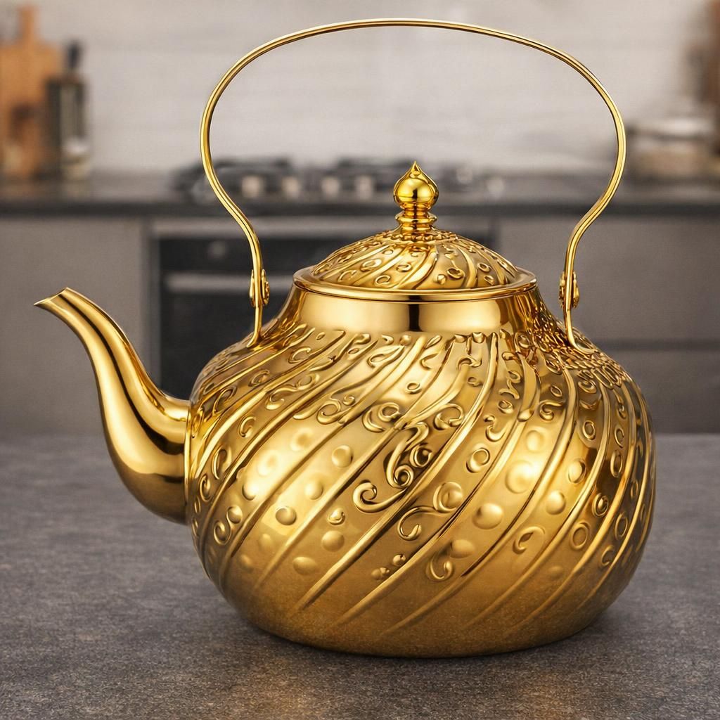 SANQIAHOME Théière en acier inoxydable,2000ml,avec infuseur,pour induction/gaz