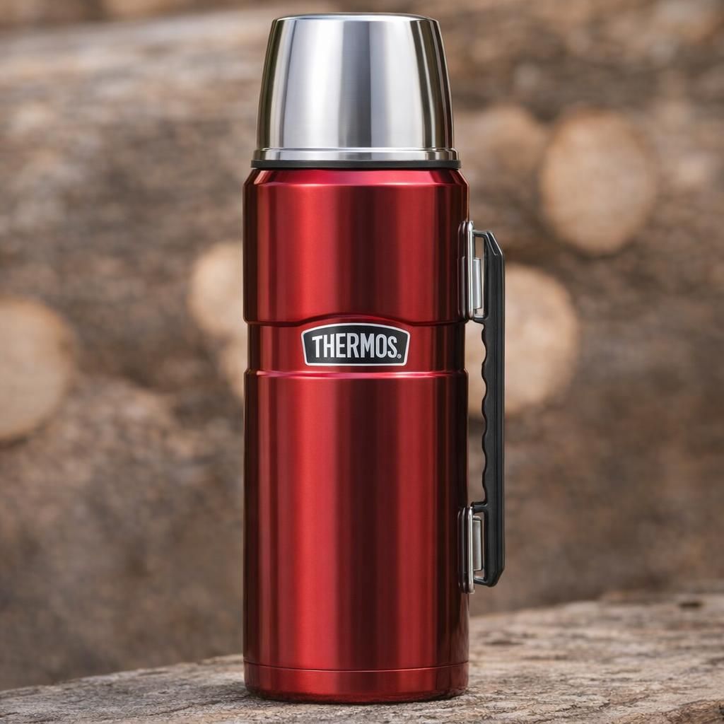Thermos Très Grande flasque de 1,2 L en Acier Inoxydable, Rouge Cranberry, 1,2 l