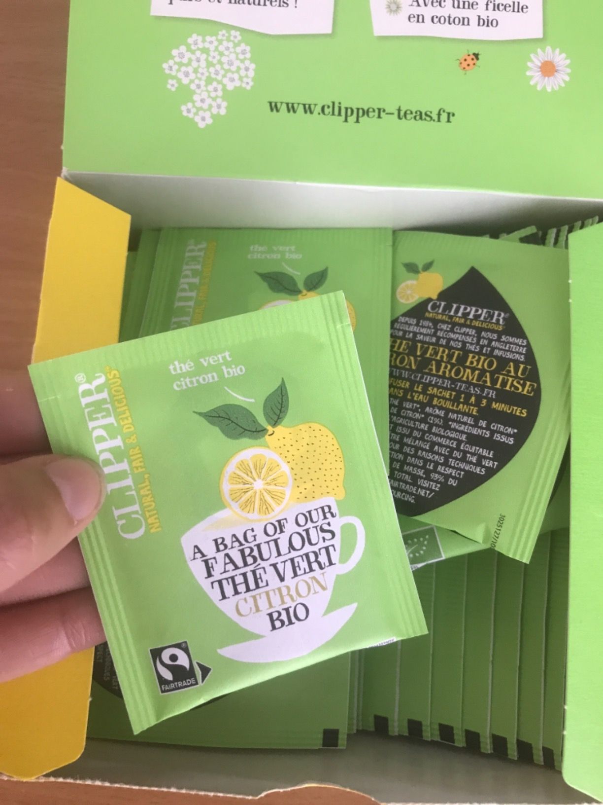 Thé vert bio citron Clipper - 50 sachets