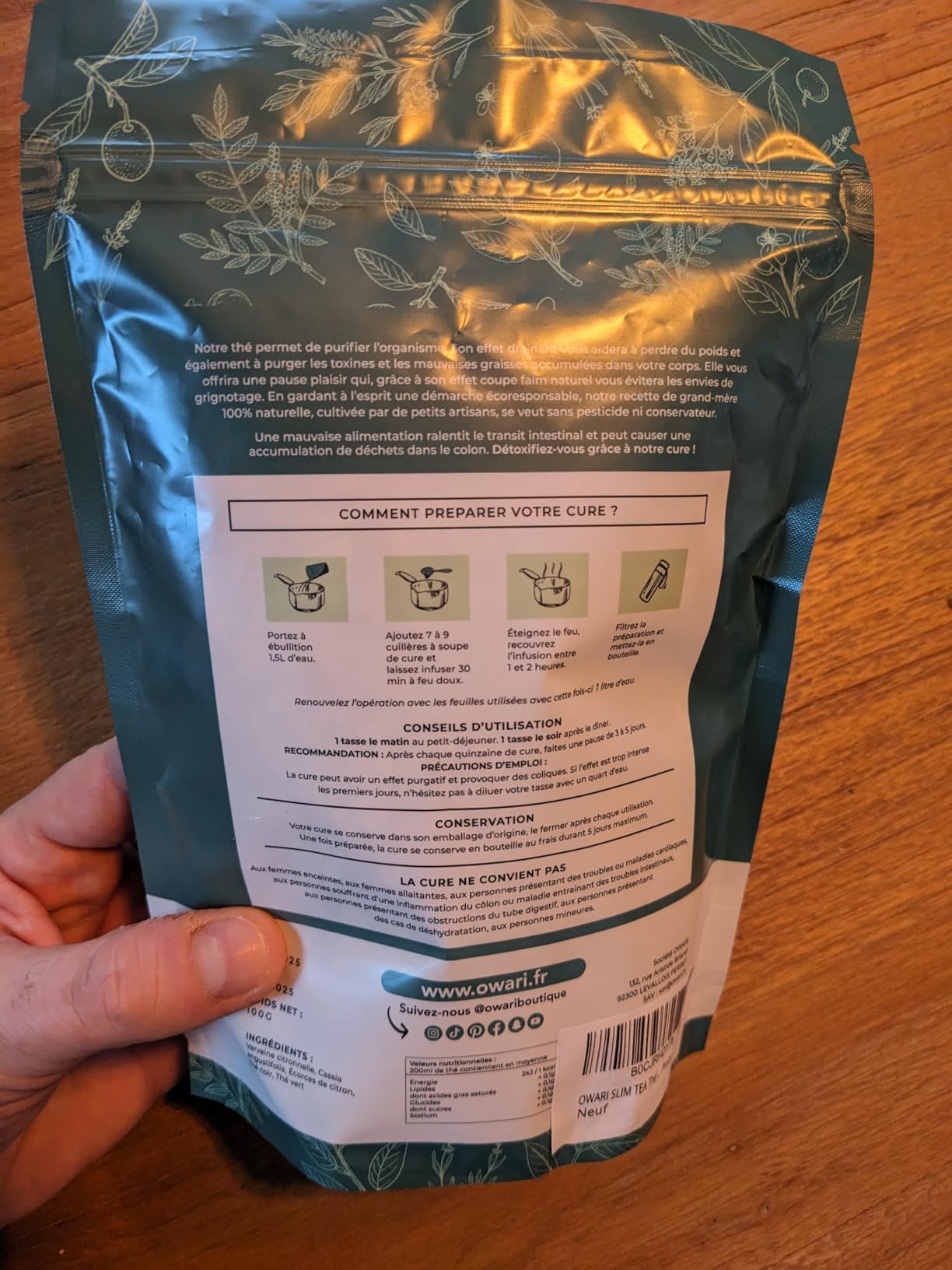 thé détox naturel owari slim tea 15 jours