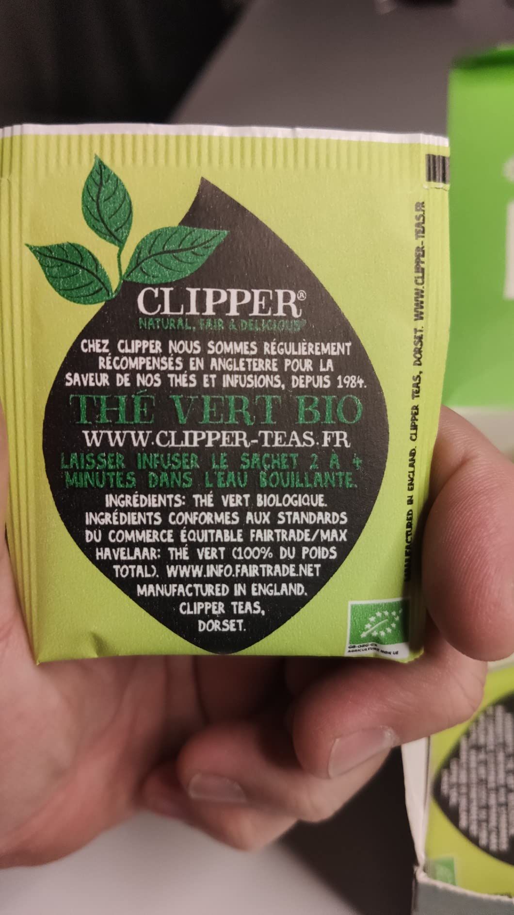 Thé vert bio citron Clipper - 50 sachets