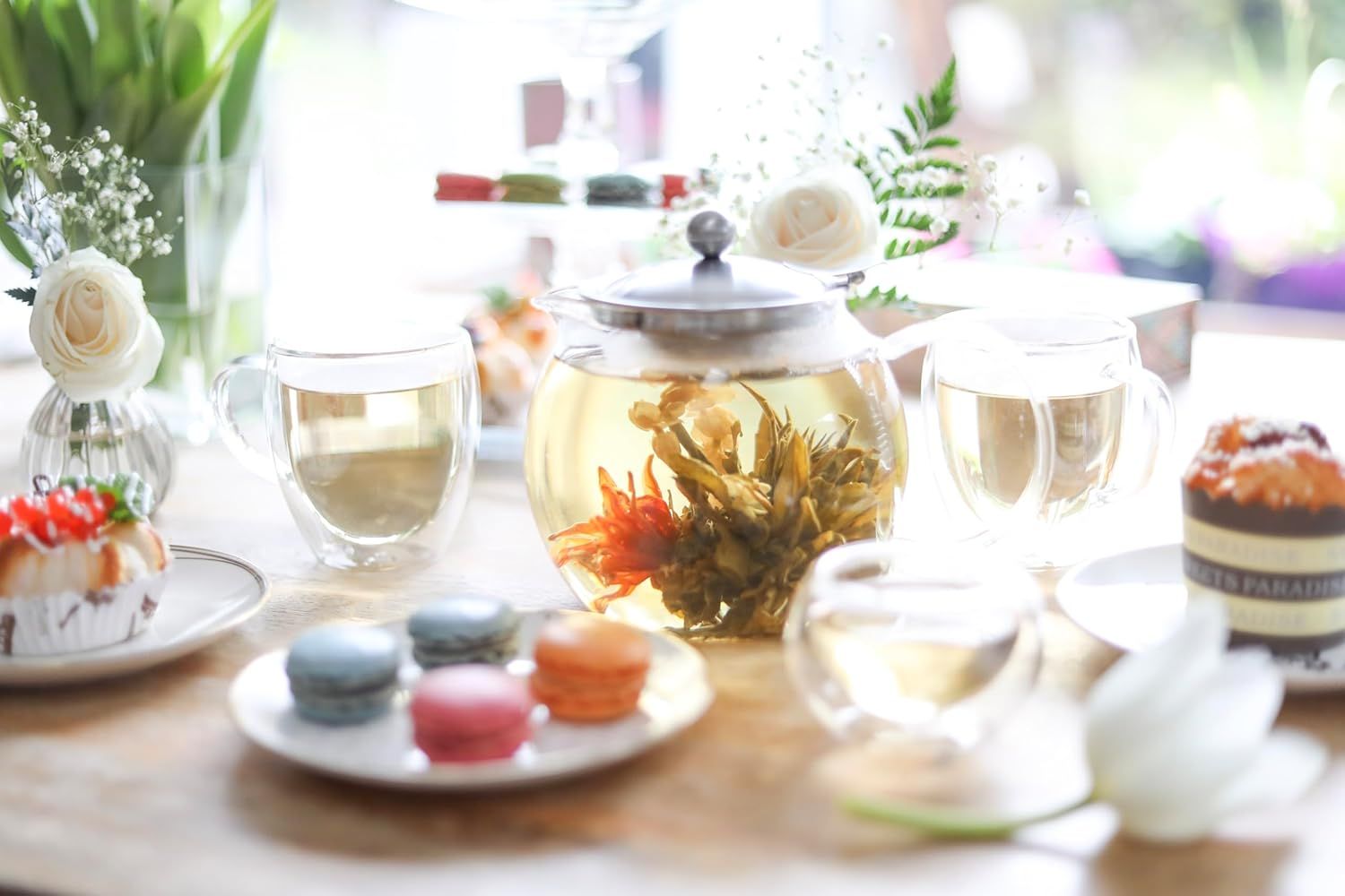 Teabloom Classica Théière en Verre 1,2 L – Résistante à la Chaleur avec Infuseur Amovible en Acier Inoxydable – Théière Design pour Thé en Vrac et Infusions