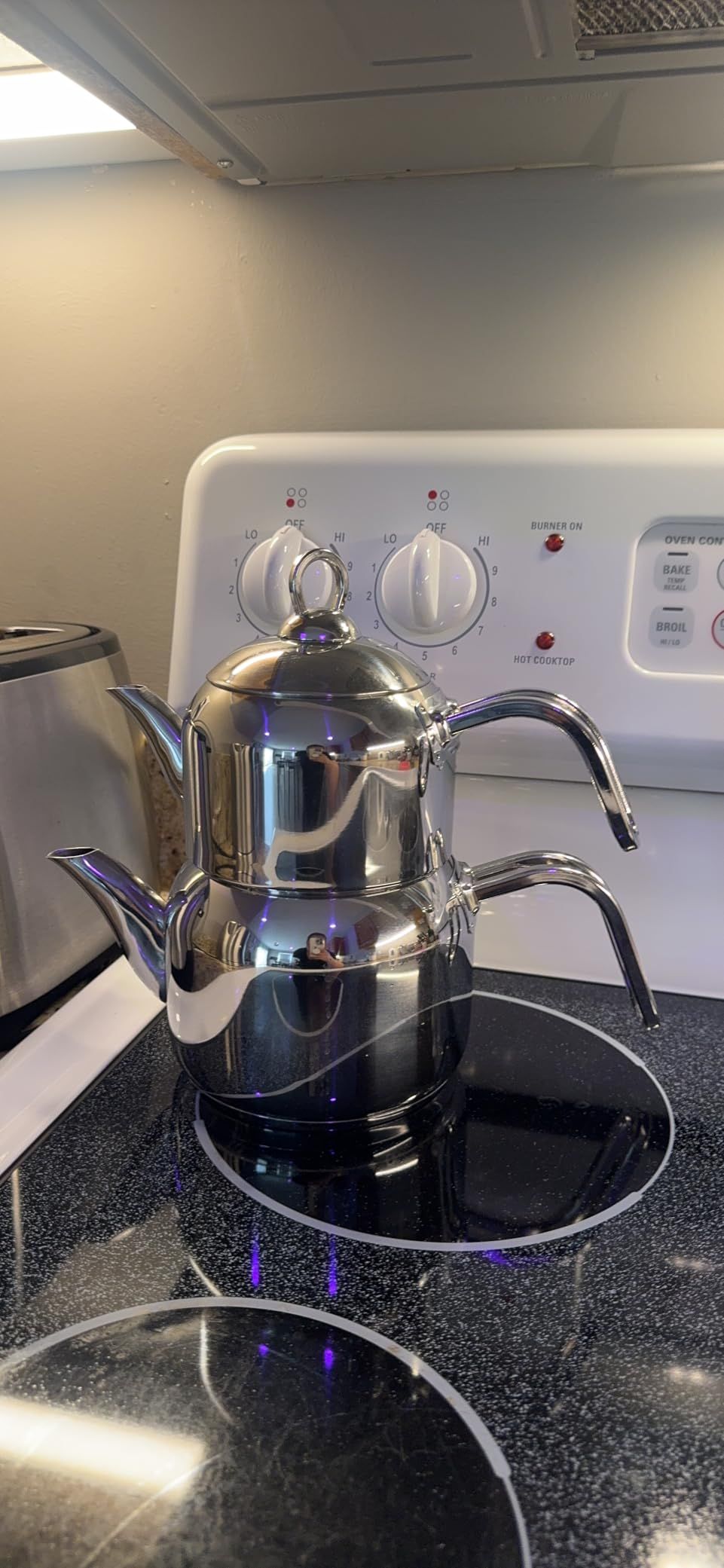 Karaca Manes Mini ensemble de théières en métal - Convient pour théière turque, caydanlik, Demlik, théière turque, thé