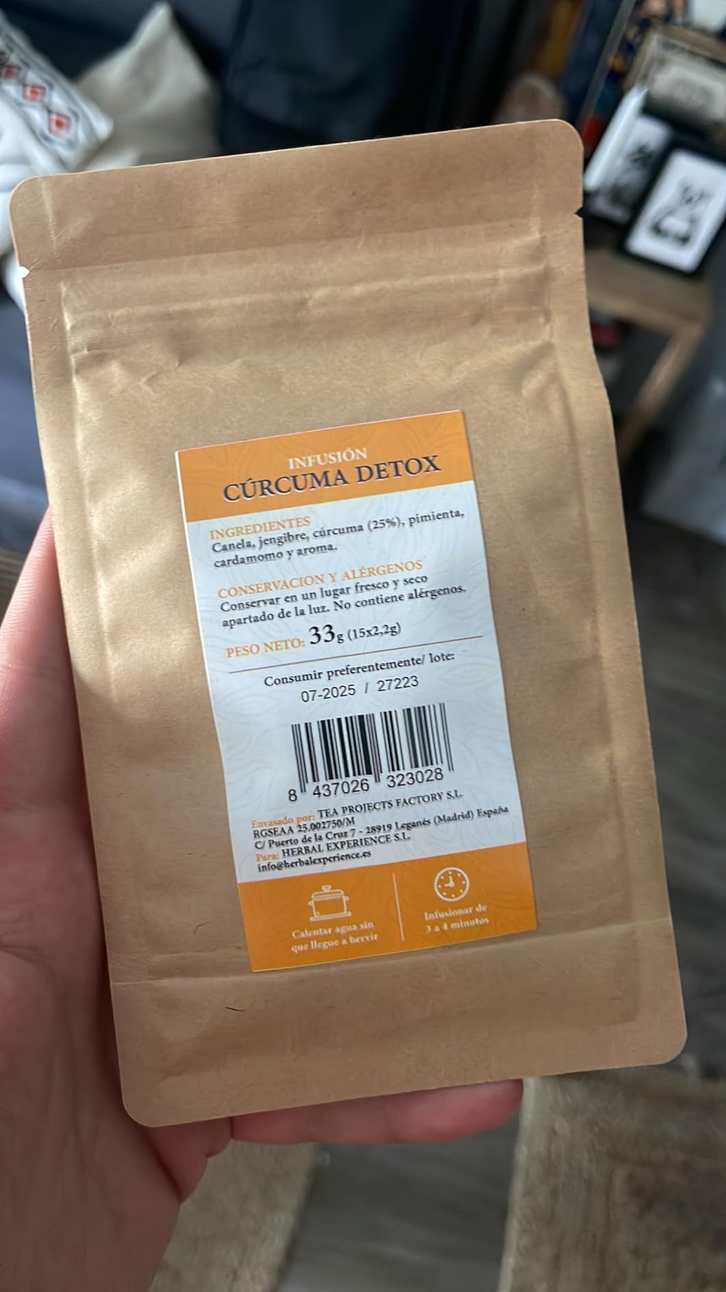 Infusion détox curcuma gingembre 100% naturelle sans théine