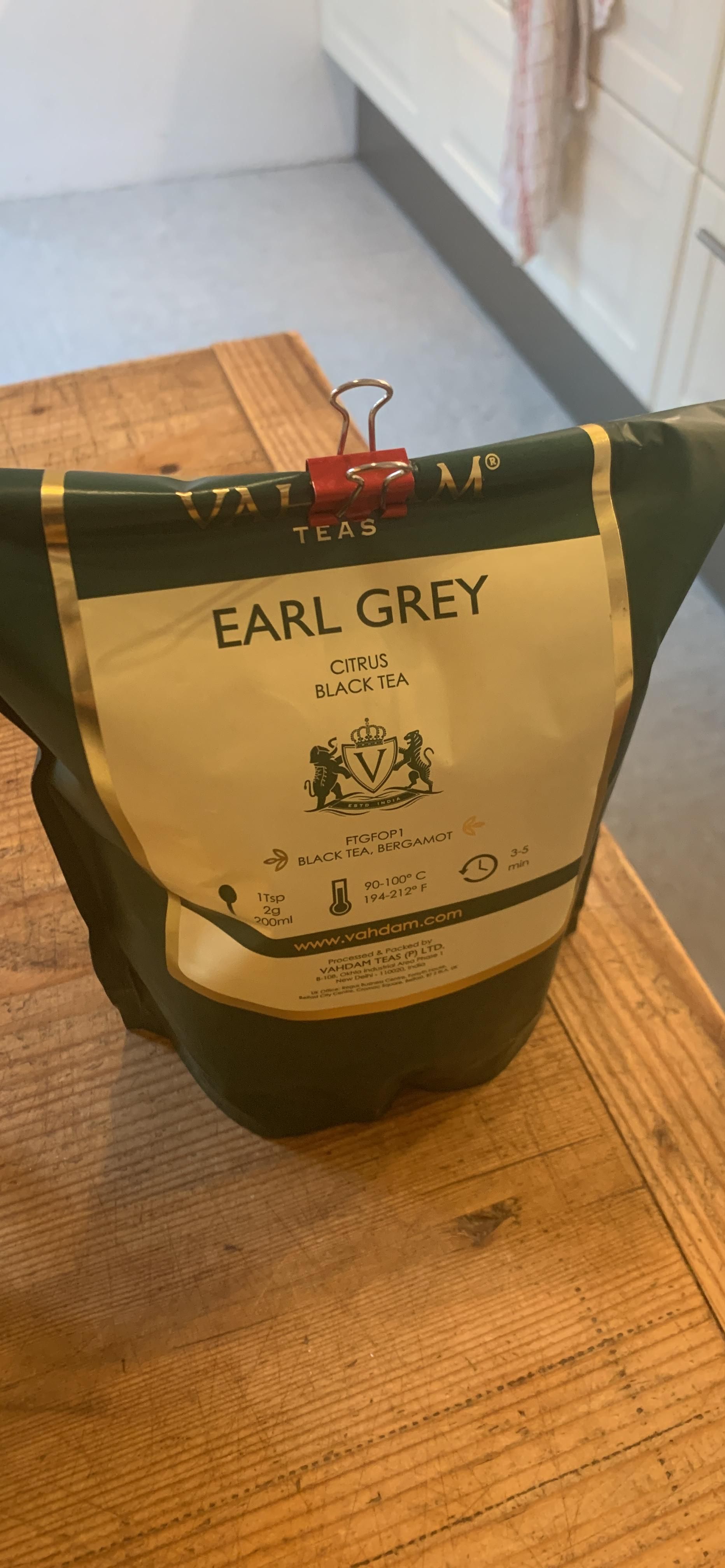 Earl Grey thé noir Vahdam - fraîcheur et qualité