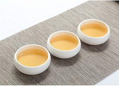 fanquare Portable Kungfu Service à Thé Chinois, Ensemble de Thé Kungfu Fait Main, Théière en Porcelaine, Tasses à Thé, Plateau à Thé en Bambou et Un Sac pour Voyage, Blanc