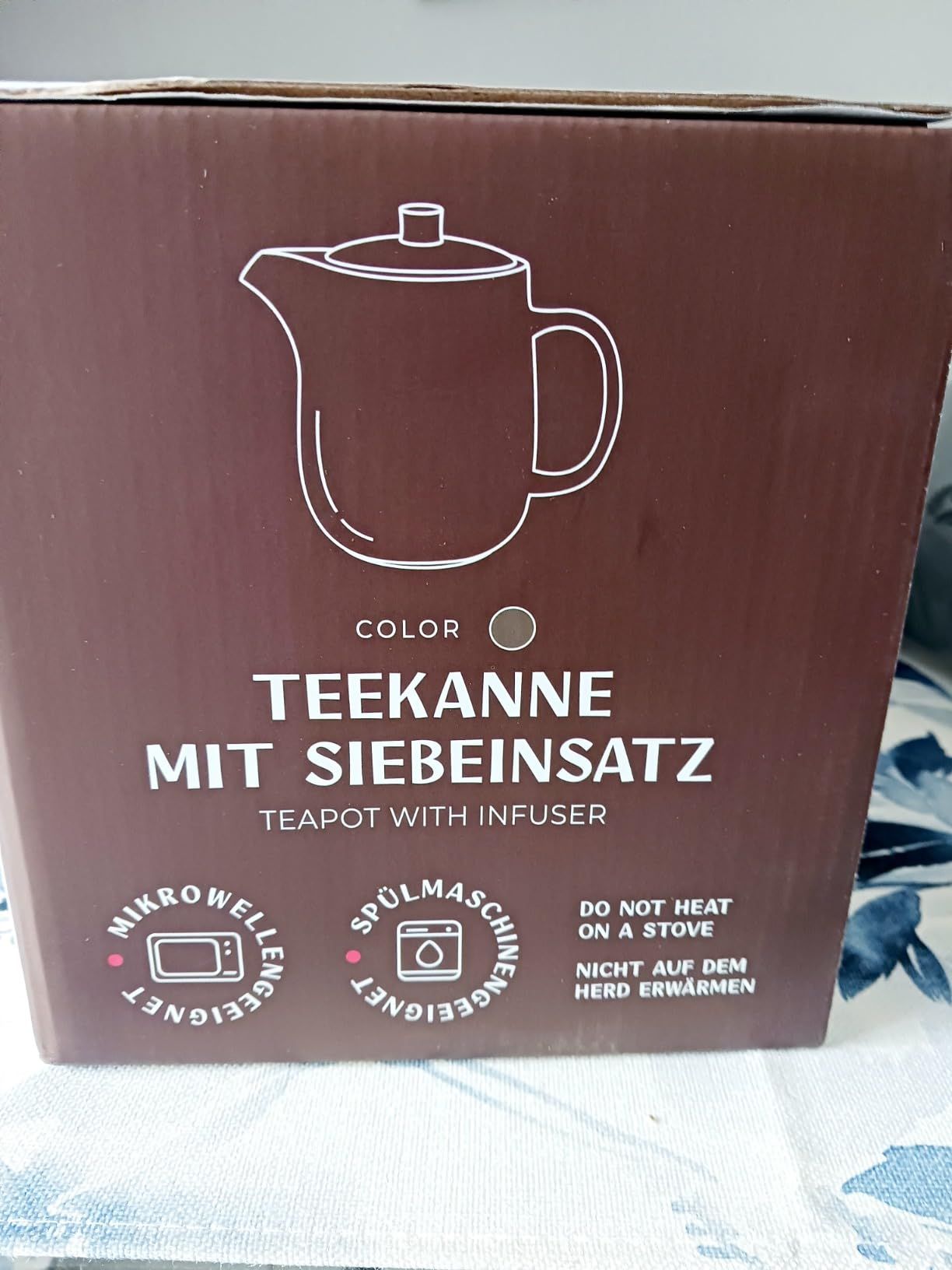 Théière en Céramique Avec Infuseur - Grande Théière de 1,2 L Avec Passoire Pour Thé en Vrac