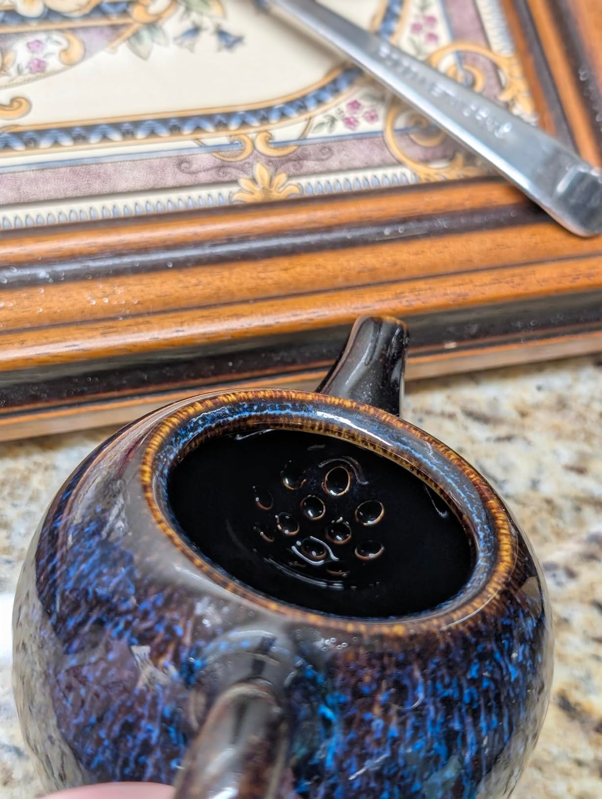 Théière chinoise traditionnelle chinoise en porcelaine de 255 g - Théière en céramique émaillée pour service à thé Gongfu