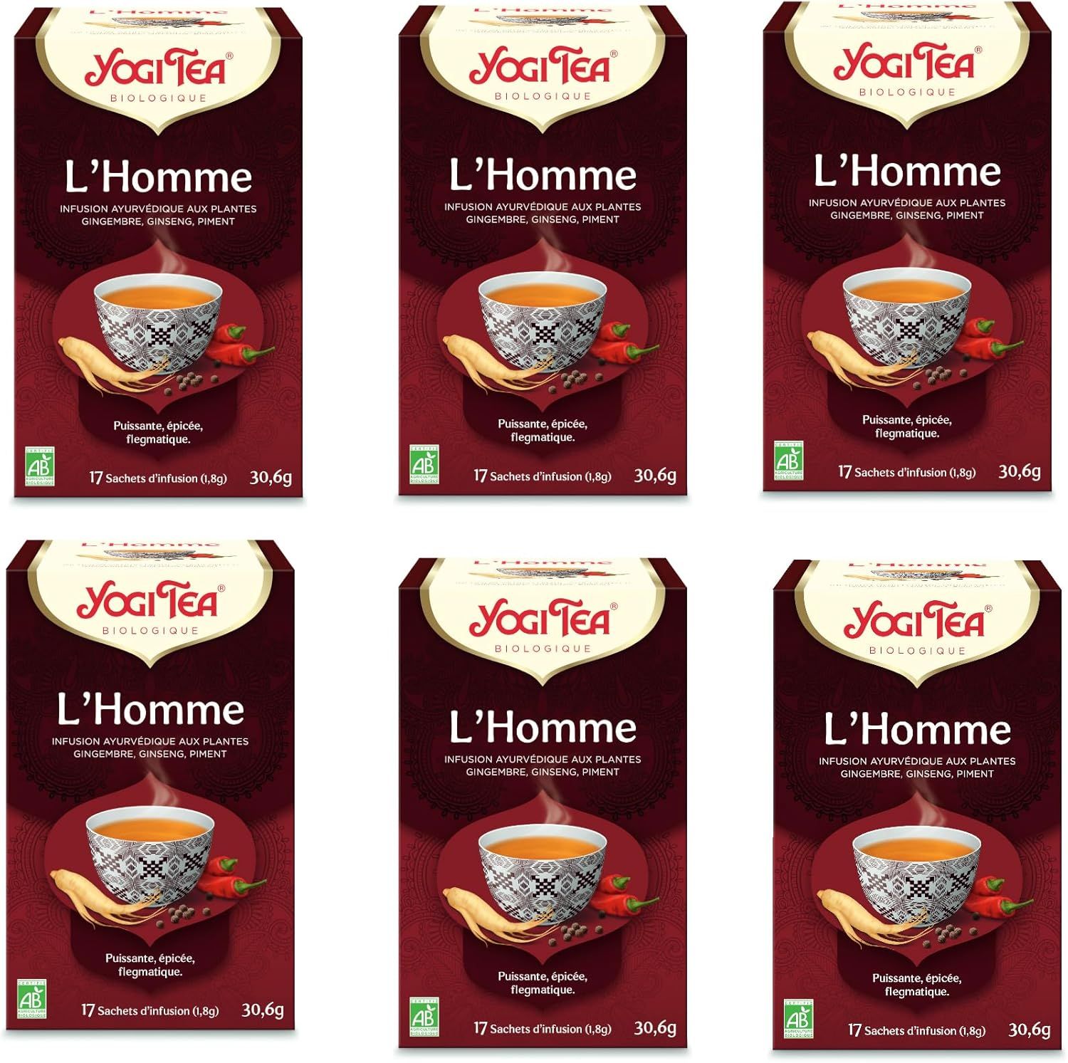 Infusion bio pour homme Yogi Tea au gingembre et ginseng