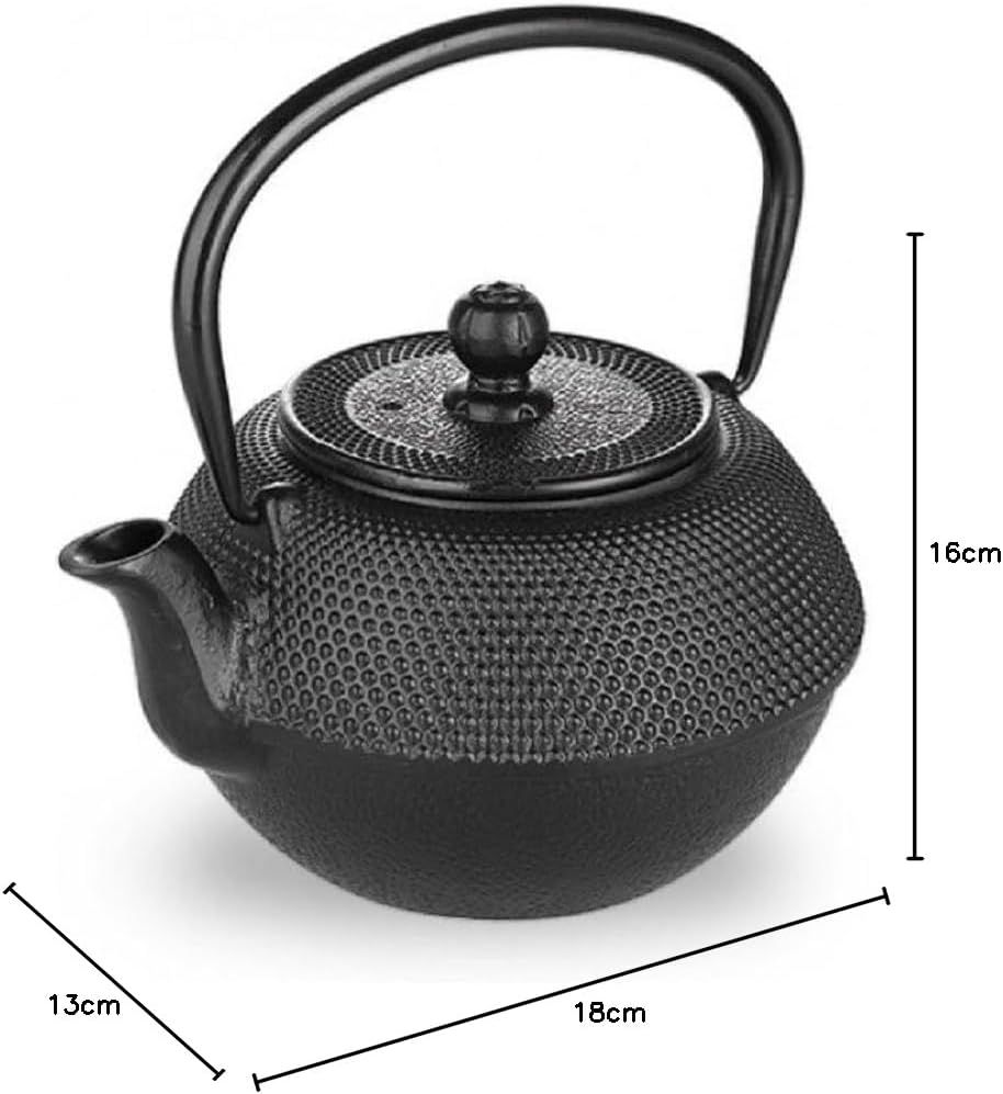 Ibili - Théière en Fonte Noire, 1,2 Litre, Intérieur Émaillé, Compatible avec les Plaques à Induction
