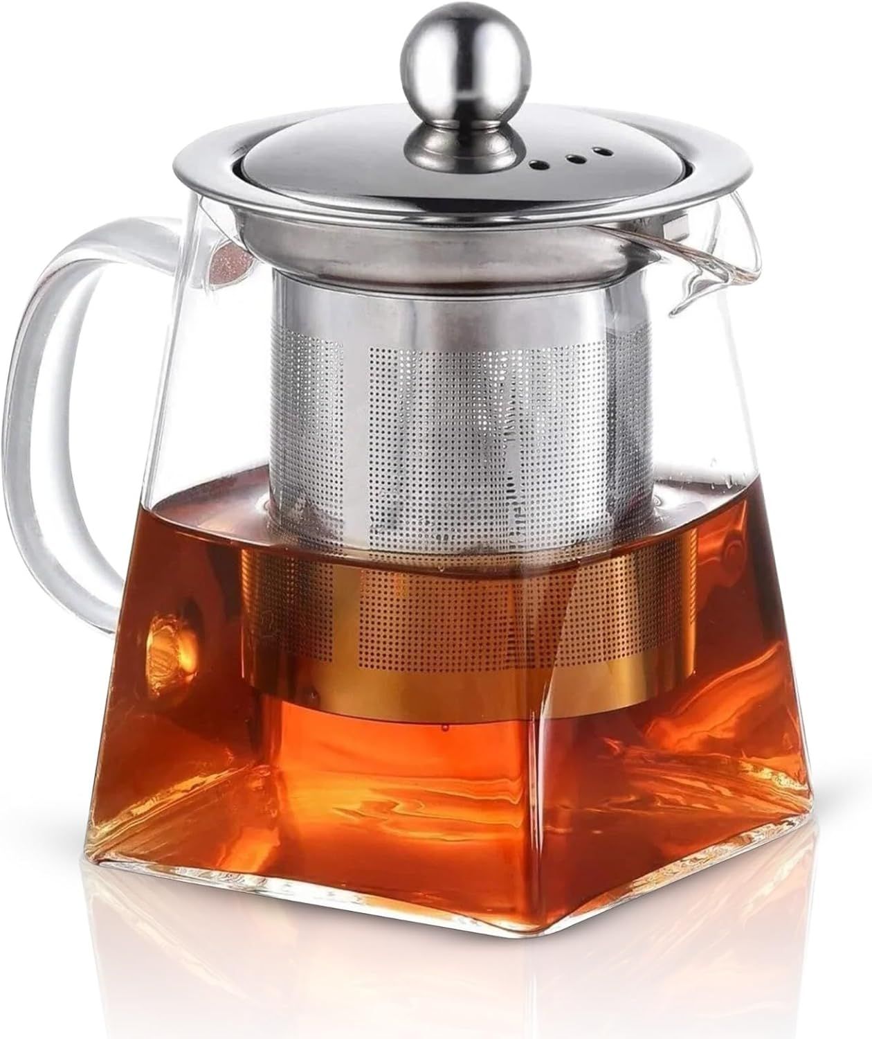 Théière en verre borosilicate avec infuseur pour thé et infusions, résistante à la chaleur et compatible micro-ondes- Infusion Prestige Collection (350 ml)