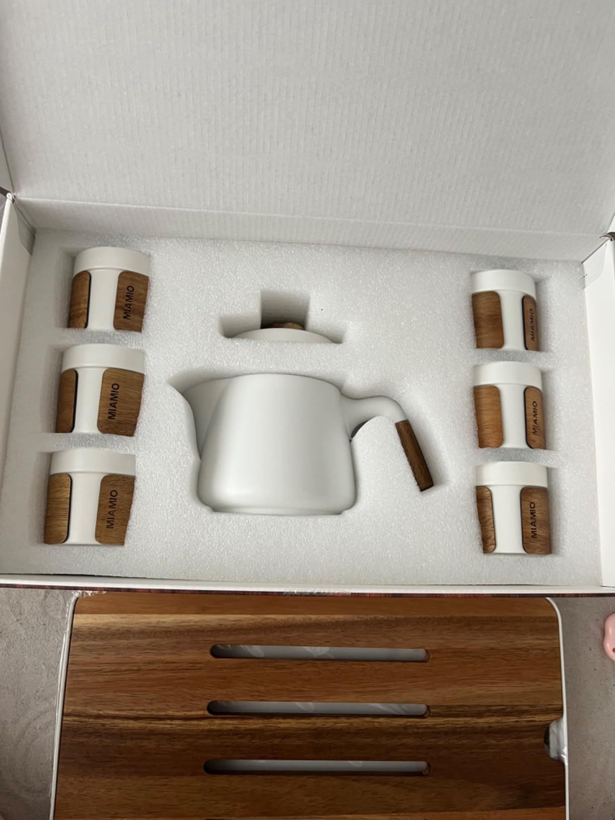 MIAMIO - Ensemble 6 x 100 ml de thé japonais/chinois/Théière asiatique 620 ml avec infuseur de thé, ensemble de tasses à thé japonaises traditionnelles pour les amateurs de th��/hommes/femmes