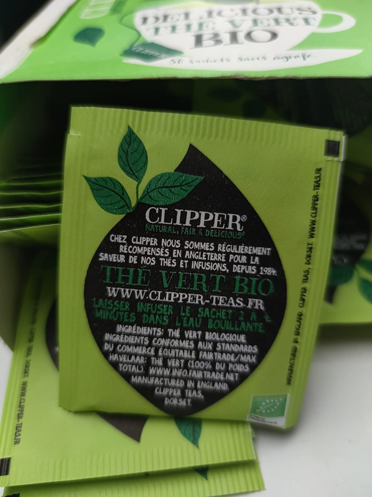 Thé vert bio citron Clipper - 50 sachets