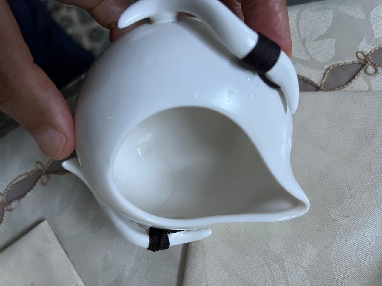 fanquare Portable Kungfu Service à Thé Chinois, Ensemble de Thé Kungfu Fait Main, Théière en Porcelaine, Tasses à Thé, Plateau à Thé en Bambou et Un Sac pour Voyage, Blanc