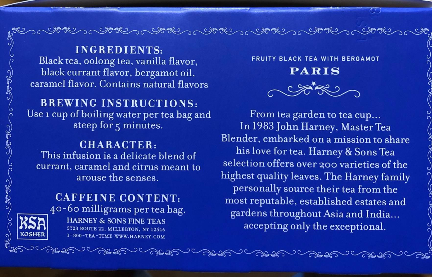 Sachets de thé Harney & Sons Paris - Lot de 2 (50 unités)