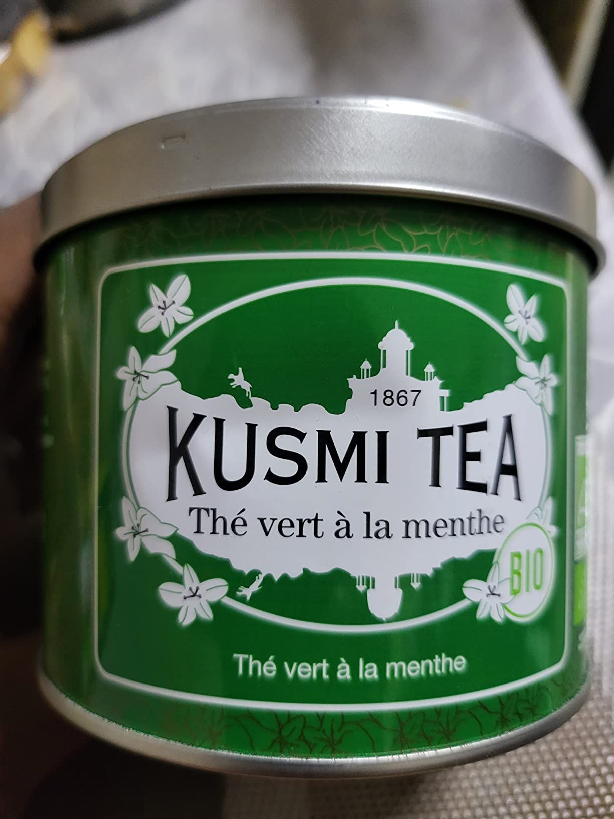 thé vert bio gingembre citron kusmi tea - boîte 100g