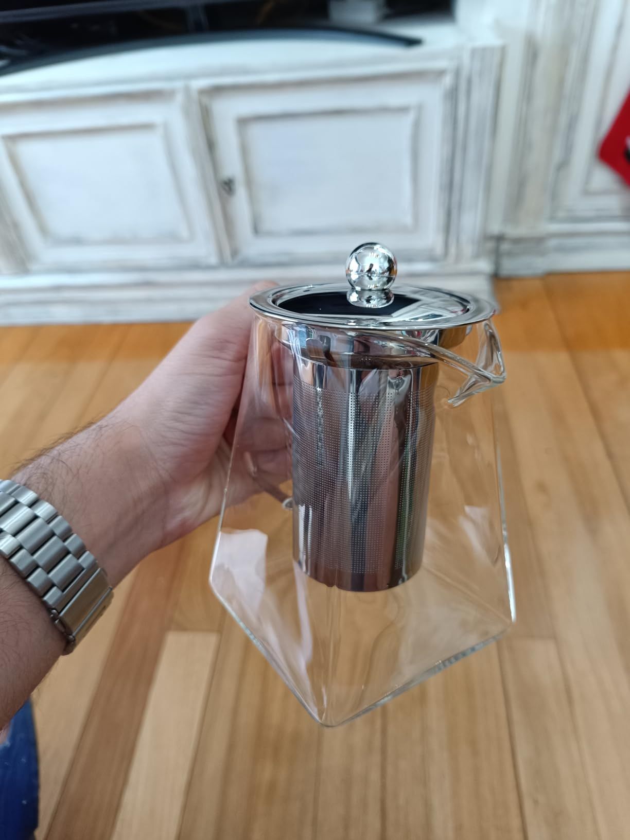 Théière en verre borosilicate avec infuseur pour thé et infusions, résistante à la chaleur et compatible micro-ondes- Infusion Prestige Collection (350 ml)