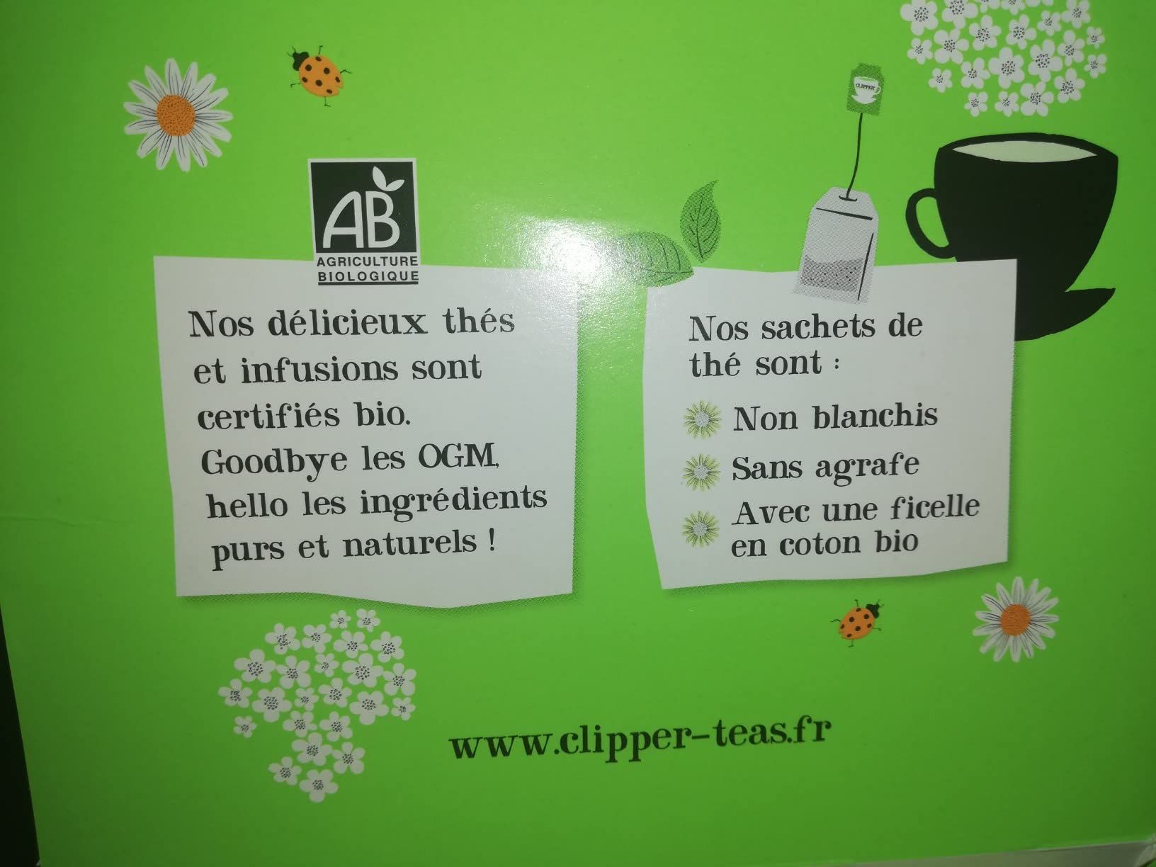 Thé vert bio citron Clipper - 50 sachets