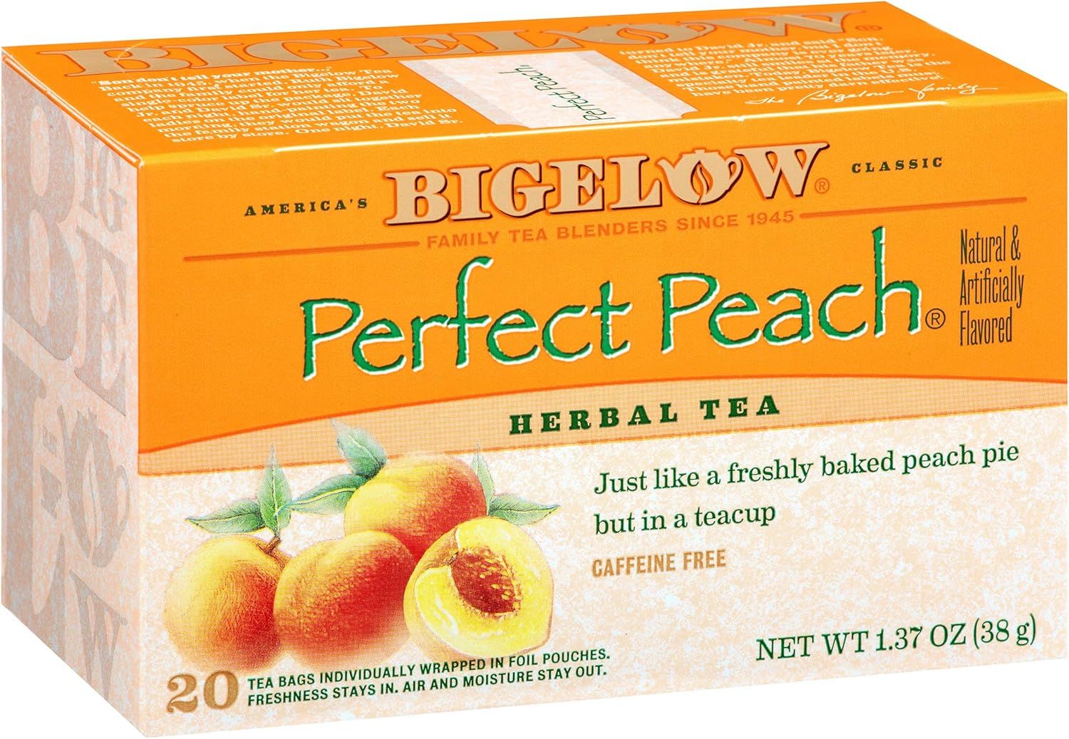 Sachets de thé pêche parfaite Bigelow - 20 unités