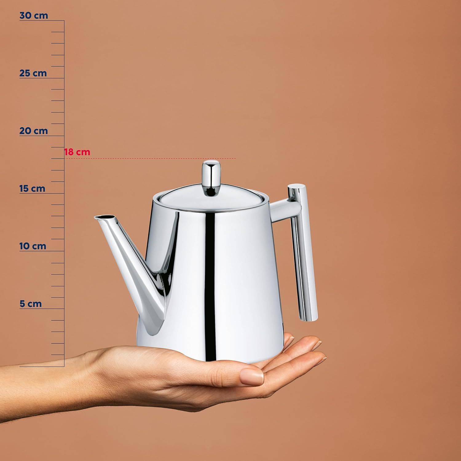 kela Théière avec filtre, théière en acier inoxydable 1,7 l ANCONA, théière pour thé en vrac et sachets de thé, bouilloire à thé