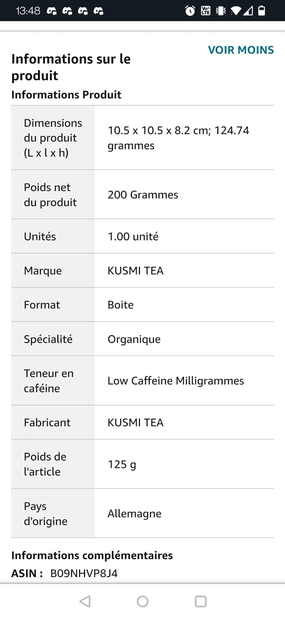 thé vert bio gingembre citron kusmi tea - boîte 100g