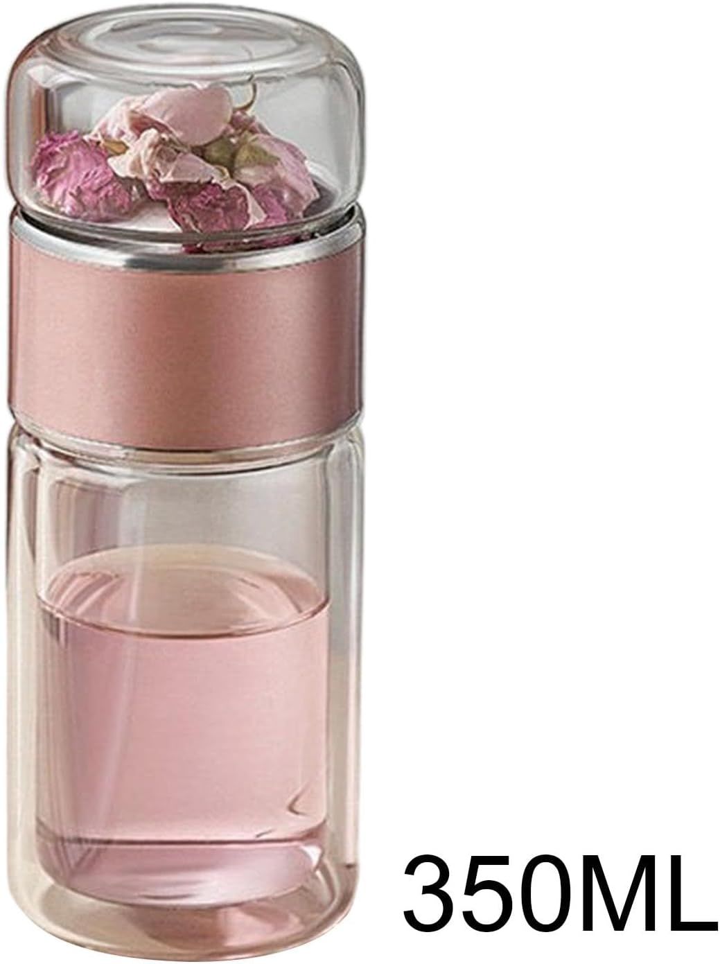 Infusifie Infuseur à thé en verre 280/350/420 ml Bouteille à thé isotherme double couche Séparation de l'eau et du thé Bouteille à thé Portable de voyage avec filtre en acier inoxydable