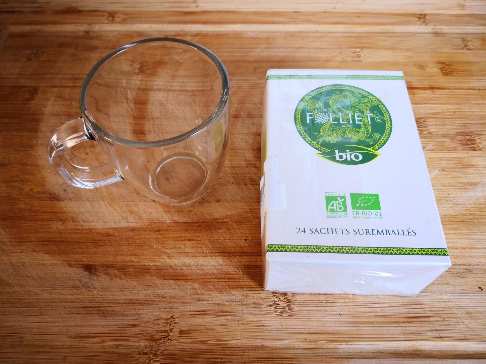 thé vert bio à la menthe douce en sachets végétaux