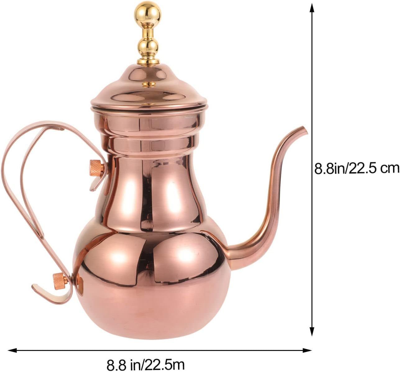 OSALADI Théière en acier inoxydable avec passoire 700 ml Style oriental Bouilloire à café Long bec étroit pour thé Maison Bureau Gastronomie