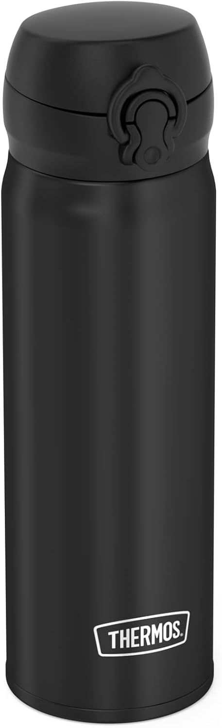 Thermos Bouteille Isotherme ultralégère, Acier Inoxydable, Noir Mat, 0,75 Liter