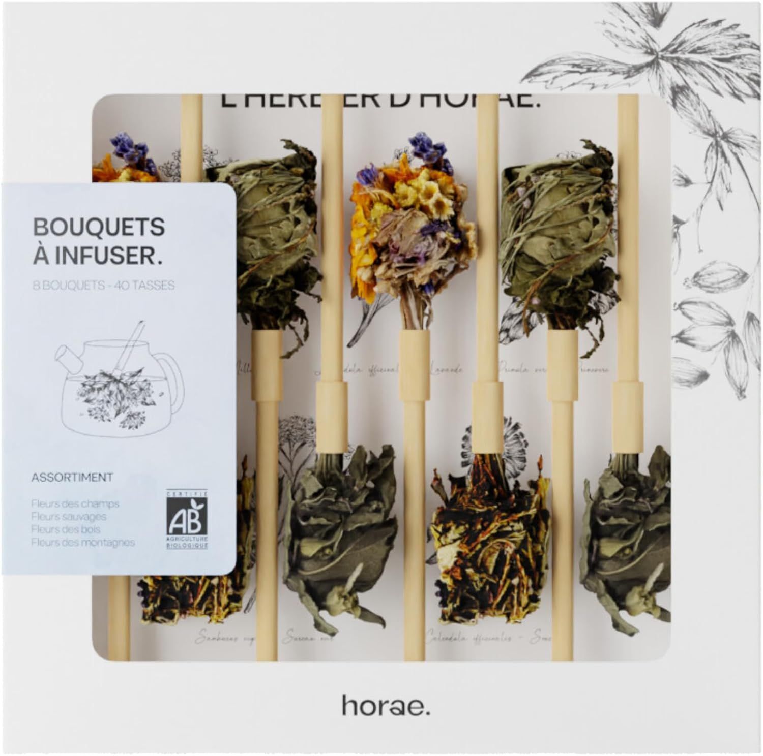 Coffret cadeau de fleurs à infuser bio