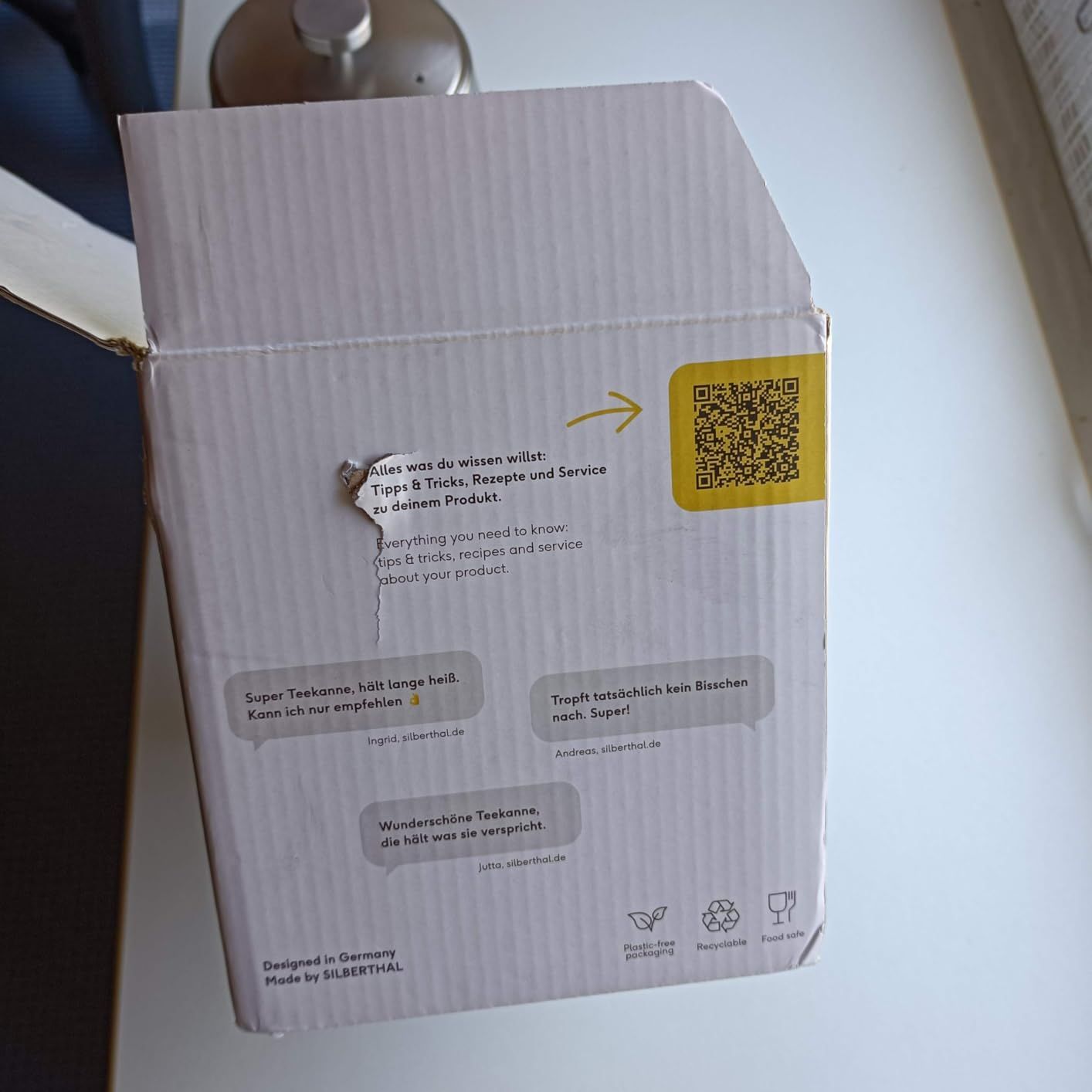 SILBERTHAL Théière avec Filtre Infuseur Amovible - Inox Double Paroi - 1 Litre - Garde la Chaleur