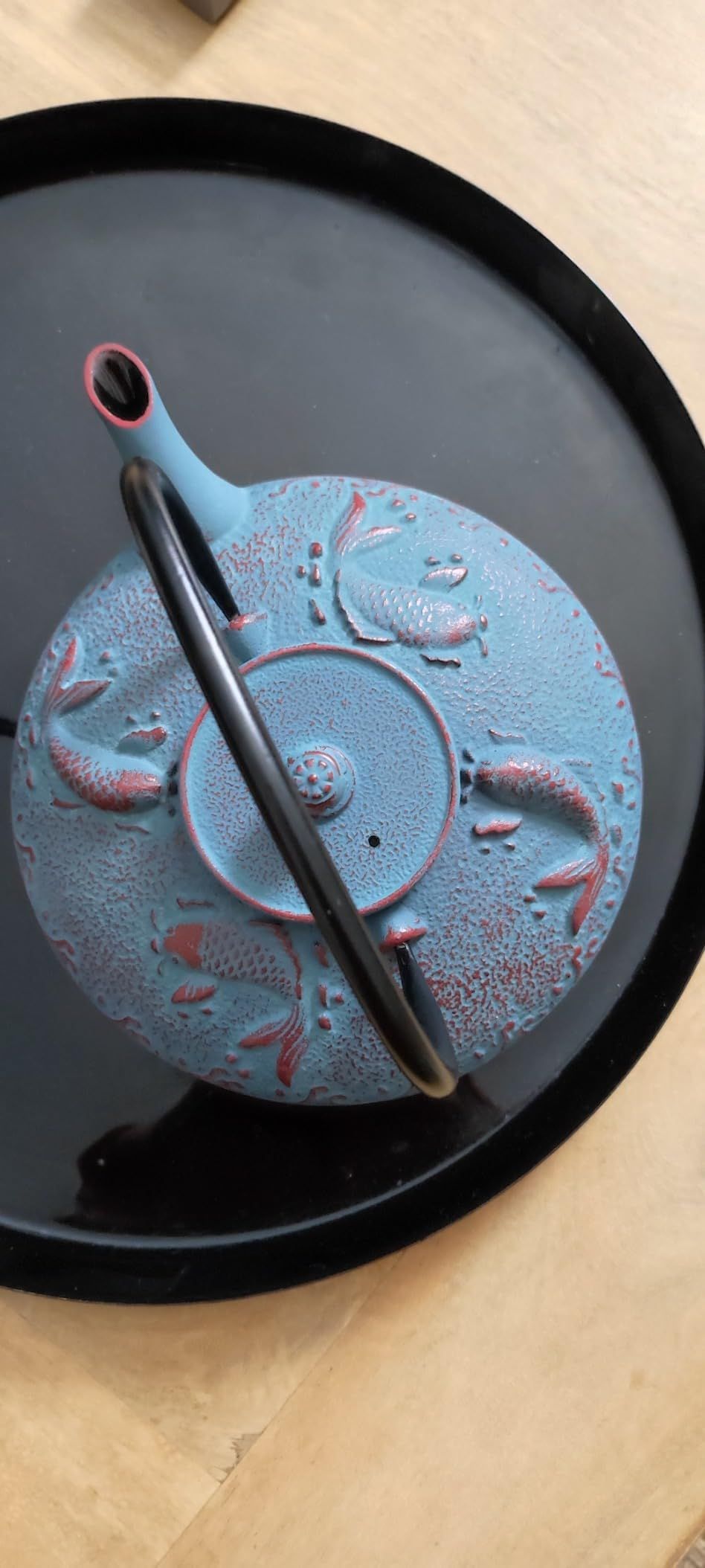 lachineuse - Théière Japonaise en Fonte - Fleurs de Cerisier - Avec Filtre Infuseur - Capacité 0,8L - Décoration Japonaise Asiatique - Théière Traditionnelle Nipponne - Service du Thé - Coloris Noir