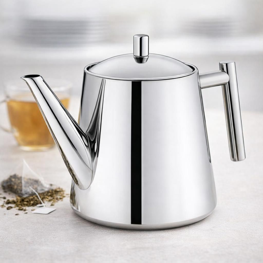 kela Théière avec filtre, théière en acier inoxydable 1,7 l ANCONA, théière pour thé en vrac et sachets de thé, bouilloire à thé
