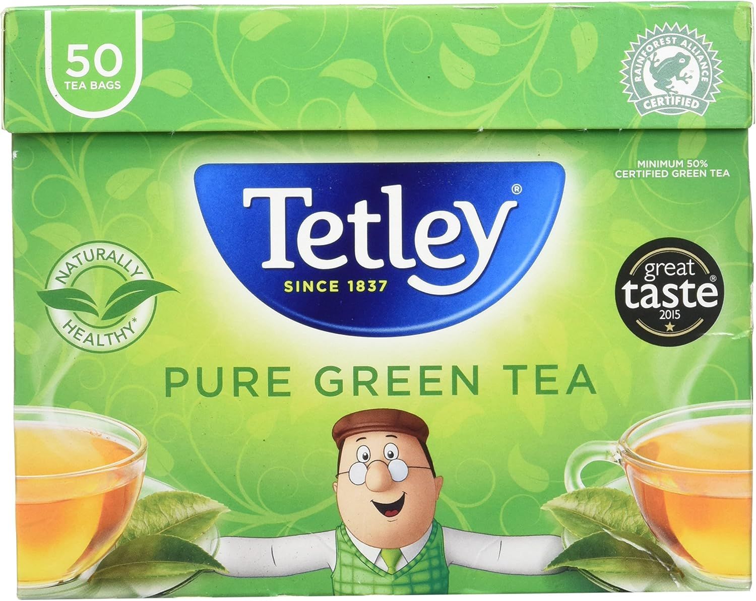 Thé vert pur Tetley 50 sachets 100 g
