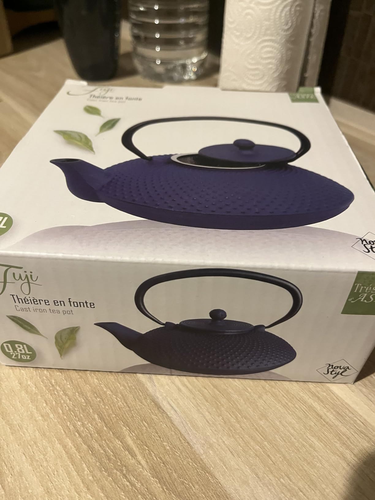 NOVASTYL - Théière en fonte Fuji bleue - 0,8L - Inspiré de l'art japonais - 7321629