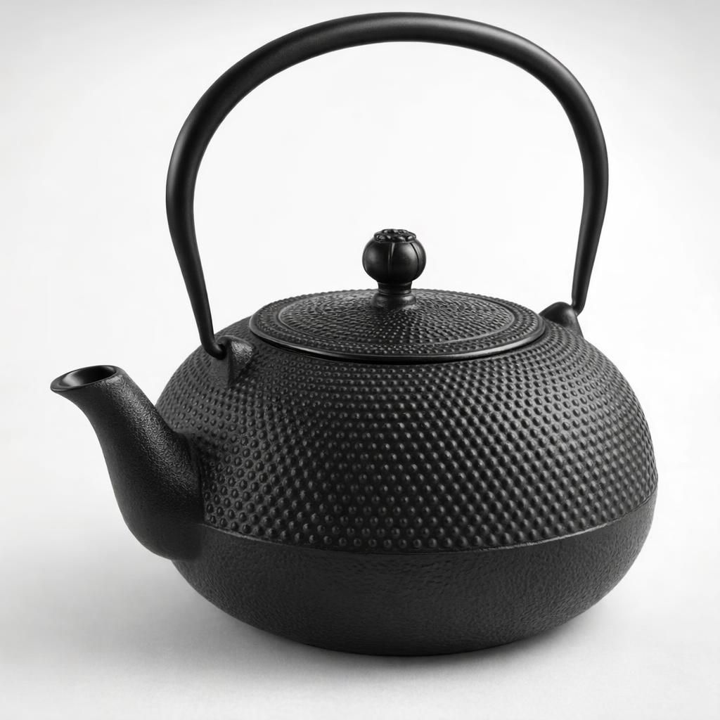 Ibili - Théière en Fonte Noire, 1,2 Litre, Intérieur Émaillé, Compatible avec les Plaques à Induction