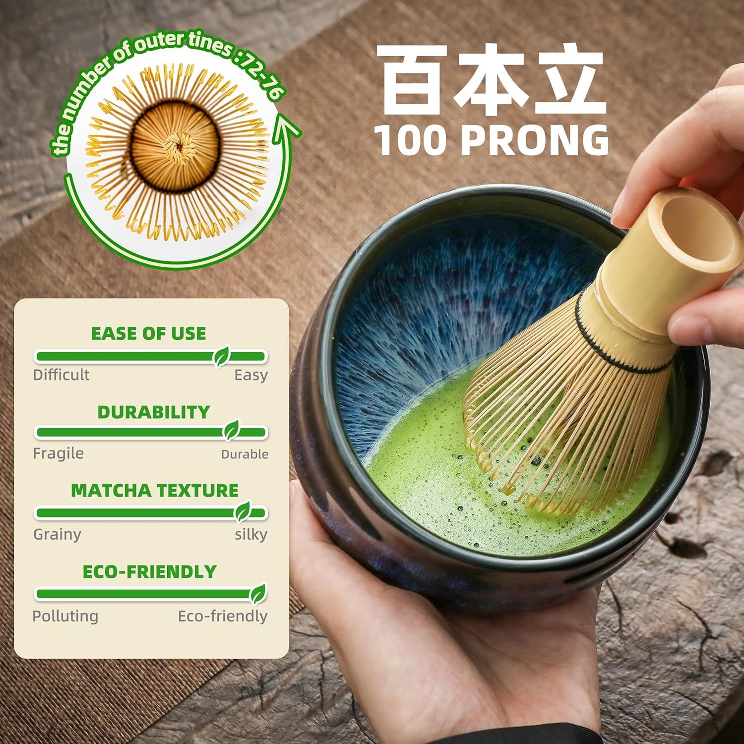 TEANAGOO Service à thé matcha, service à thé japonais, bol à matcha, fouet en bambou matcha, cuillère, tamis, support de fouet à matcha, support de fouet à matcha N15, matcha