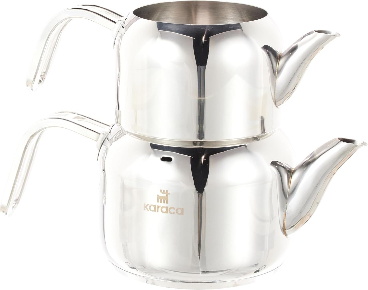 Karaca Manes Mini ensemble de théières en métal - Convient pour théière turque, caydanlik, Demlik, théière turque, thé