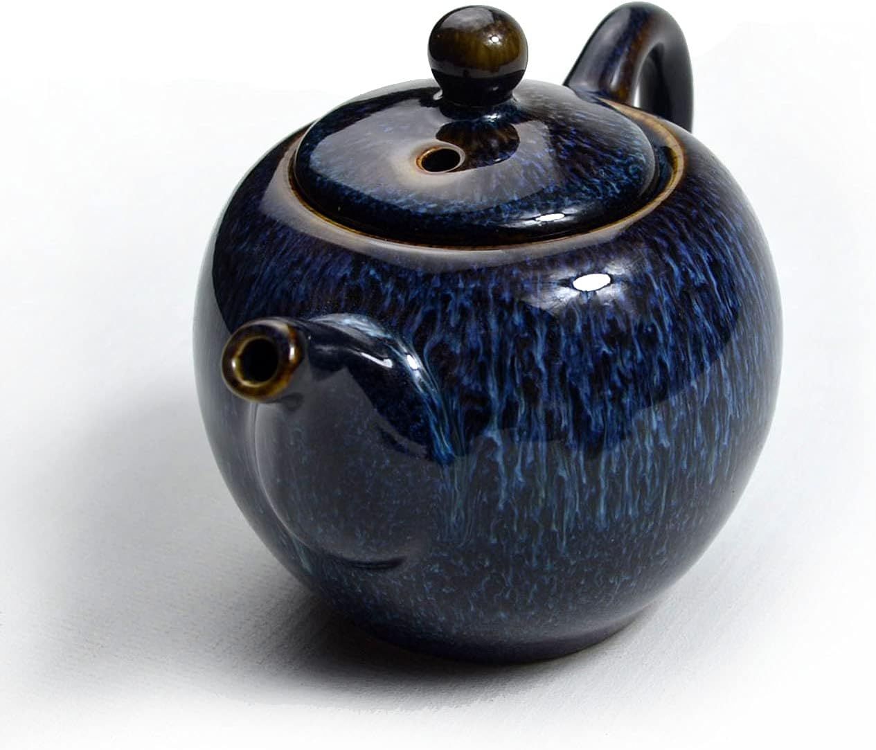 Théière chinoise traditionnelle chinoise en porcelaine de 255 g - Théière en céramique émaillée pour service à thé Gongfu