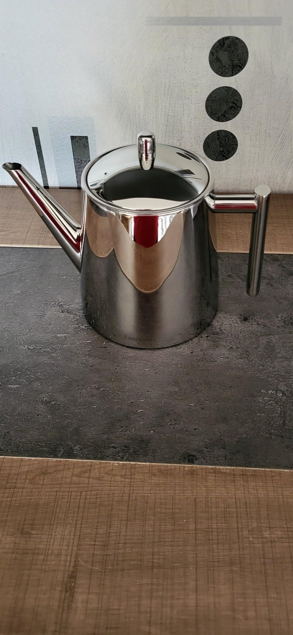 Easyworkz Théière à double paroi en acier inoxydable de 1000 ml avec infuseur à thé amovible, parfaite pour préparer votre thé préféré, chromée