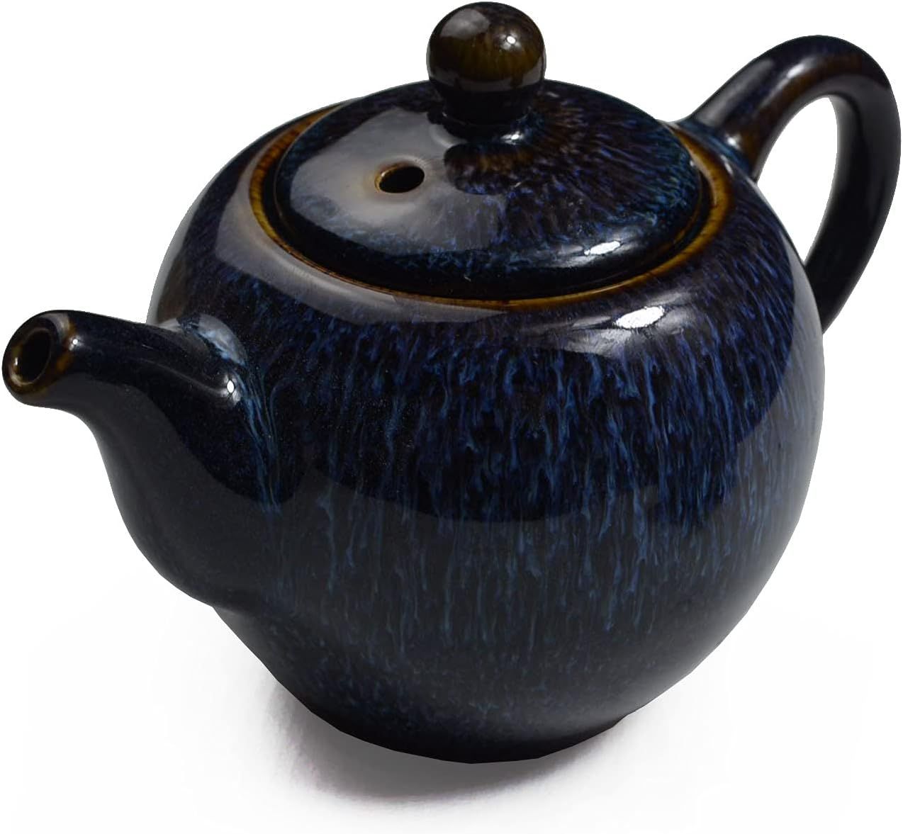 Théière chinoise traditionnelle chinoise en porcelaine de 255 g - Théière en céramique émaillée pour service à thé Gongfu