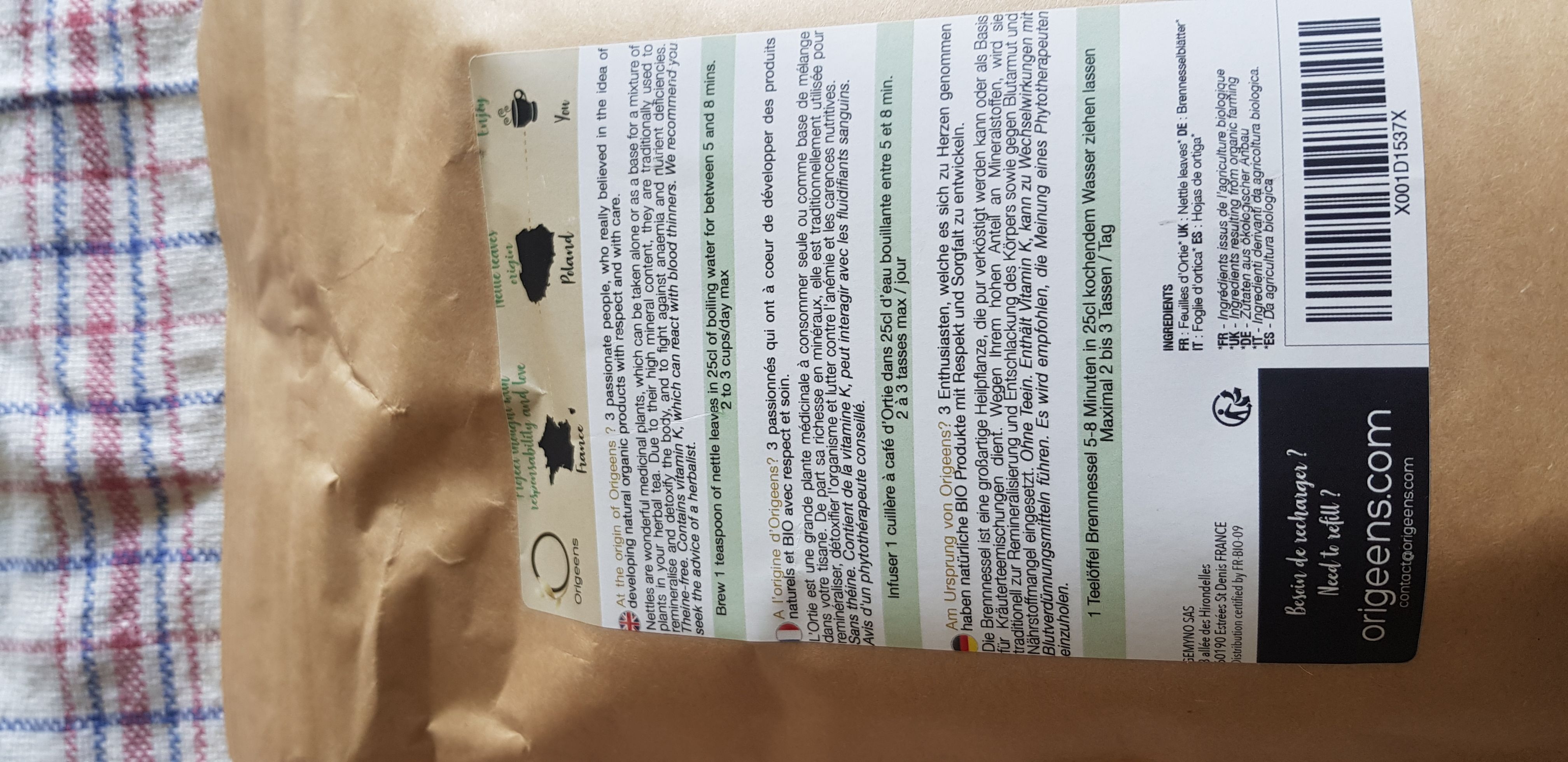 Tisane ortie bio 100 g infusion détox et reminéralisante