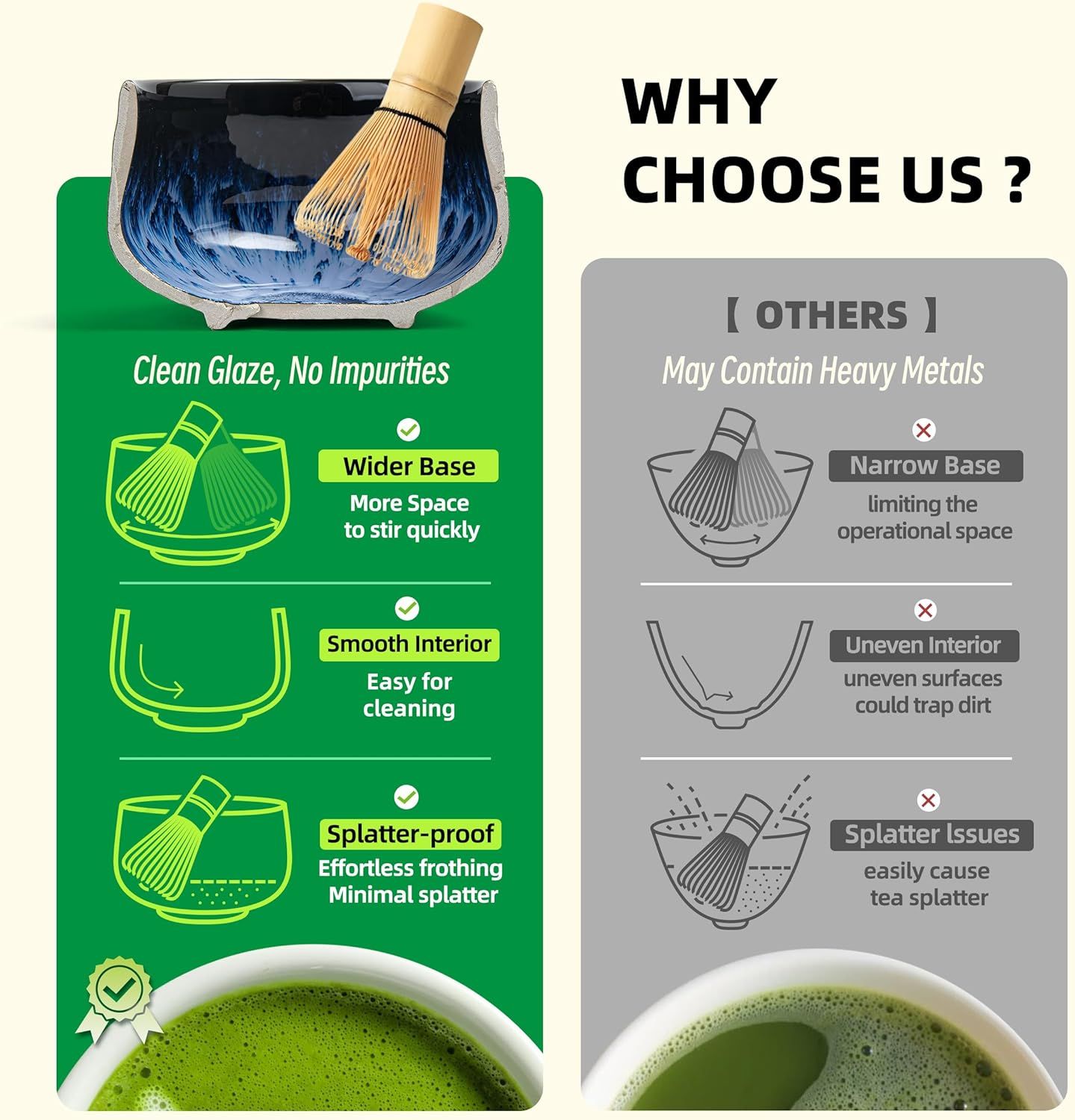 TEANAGOO Service à thé matcha, service à thé japonais, bol à matcha, fouet en bambou matcha, cuillère, tamis, support de fouet à matcha, support de fouet à matcha N15, matcha