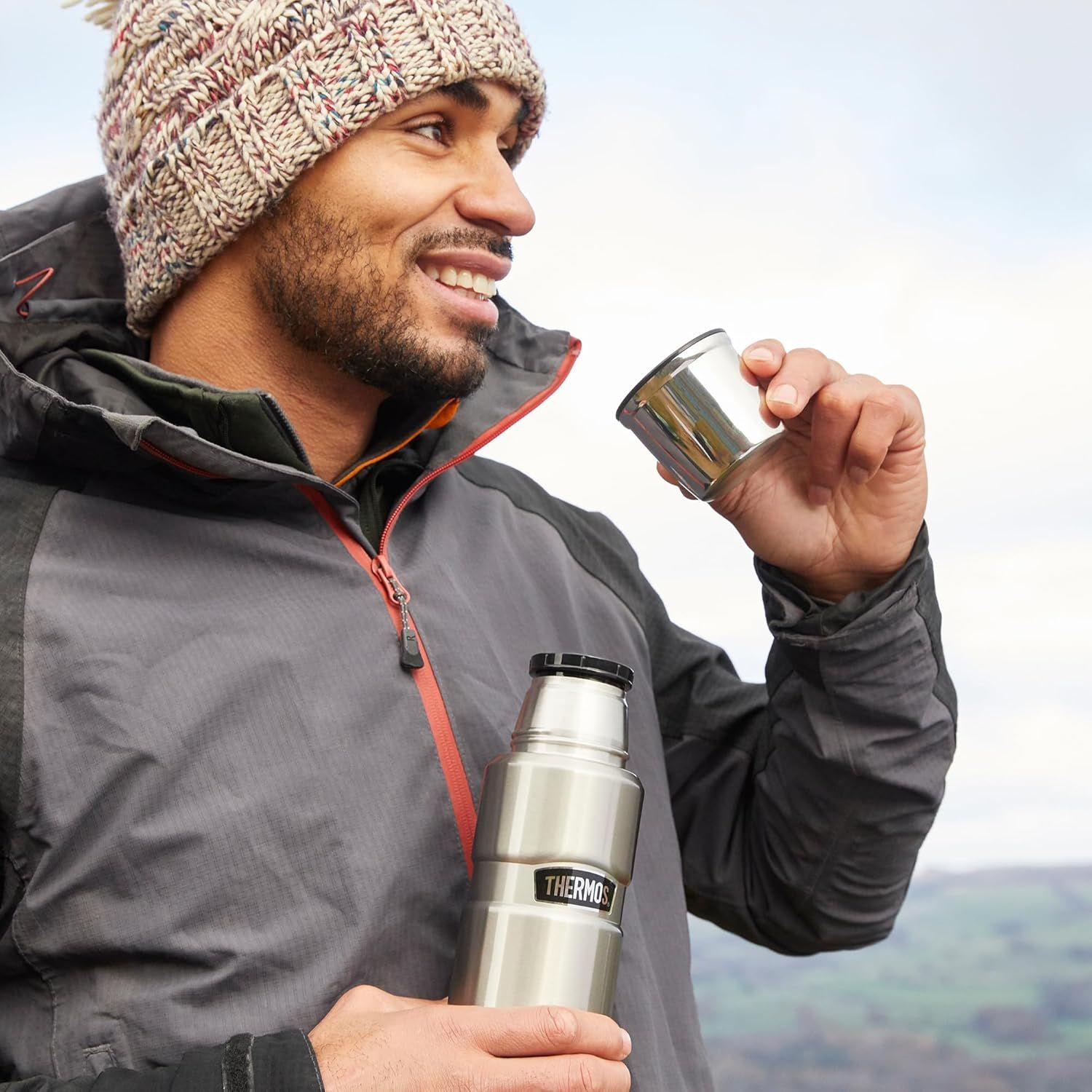 Thermos 125182 King Bouteille Isotherme INOX Framboise 470 ML