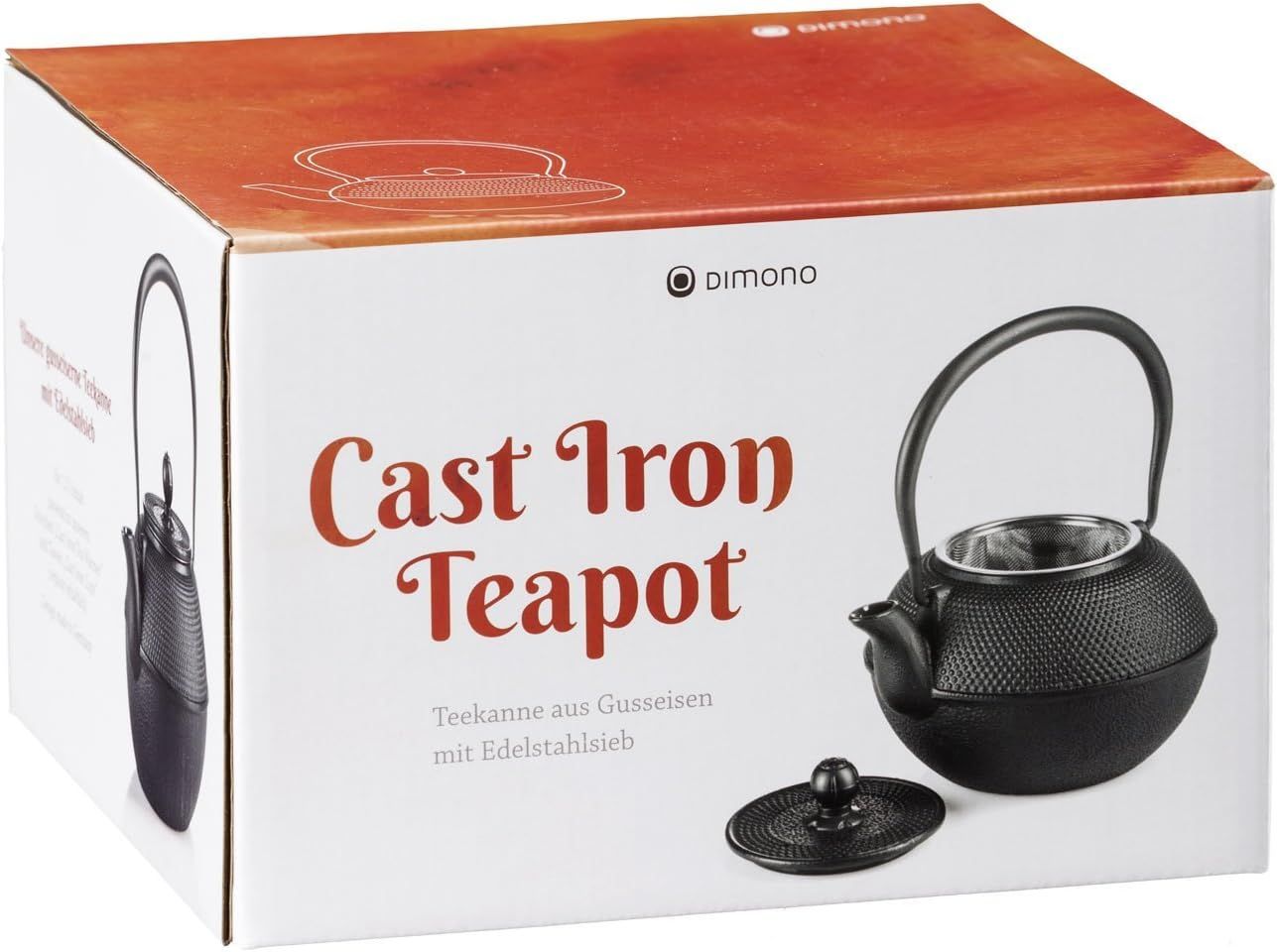 Dimono Service à thé traditionnel en fonte : Théière, chauffe-théière et 2 tasses à thé.