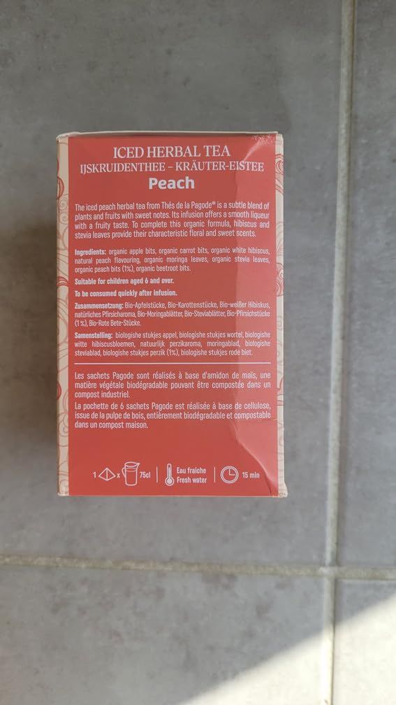 infusion glacée bio pêche sans sucre ajouté thés de la pagode