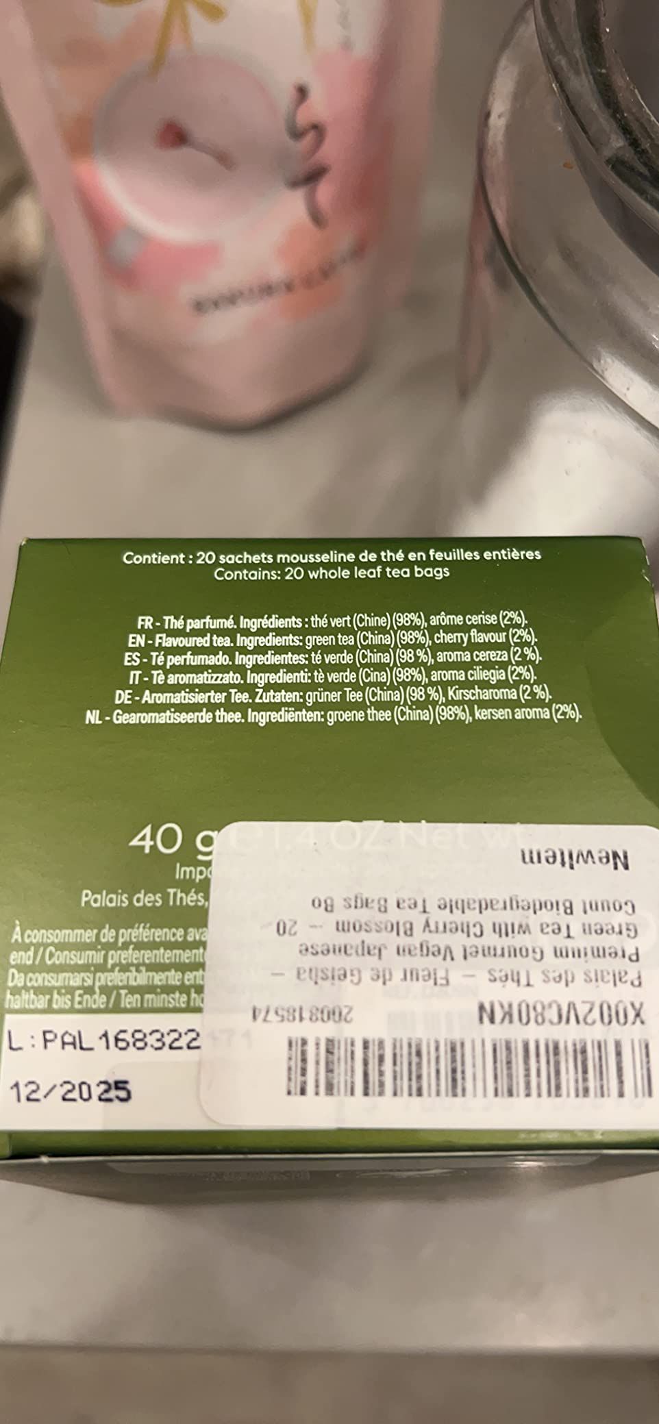 Fleur de geisha thé vert parfumé 20 sachets mousse