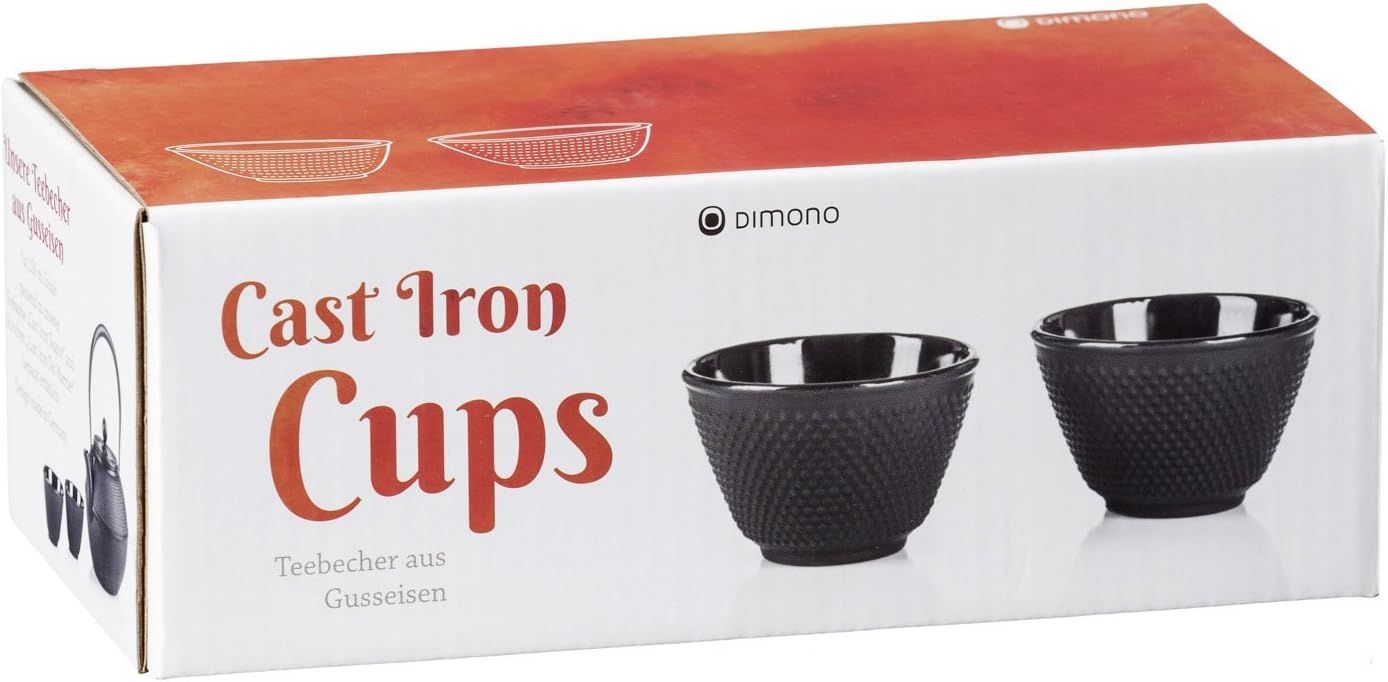 Dimono Service à thé traditionnel en fonte : Théière, chauffe-théière et 2 tasses à thé.