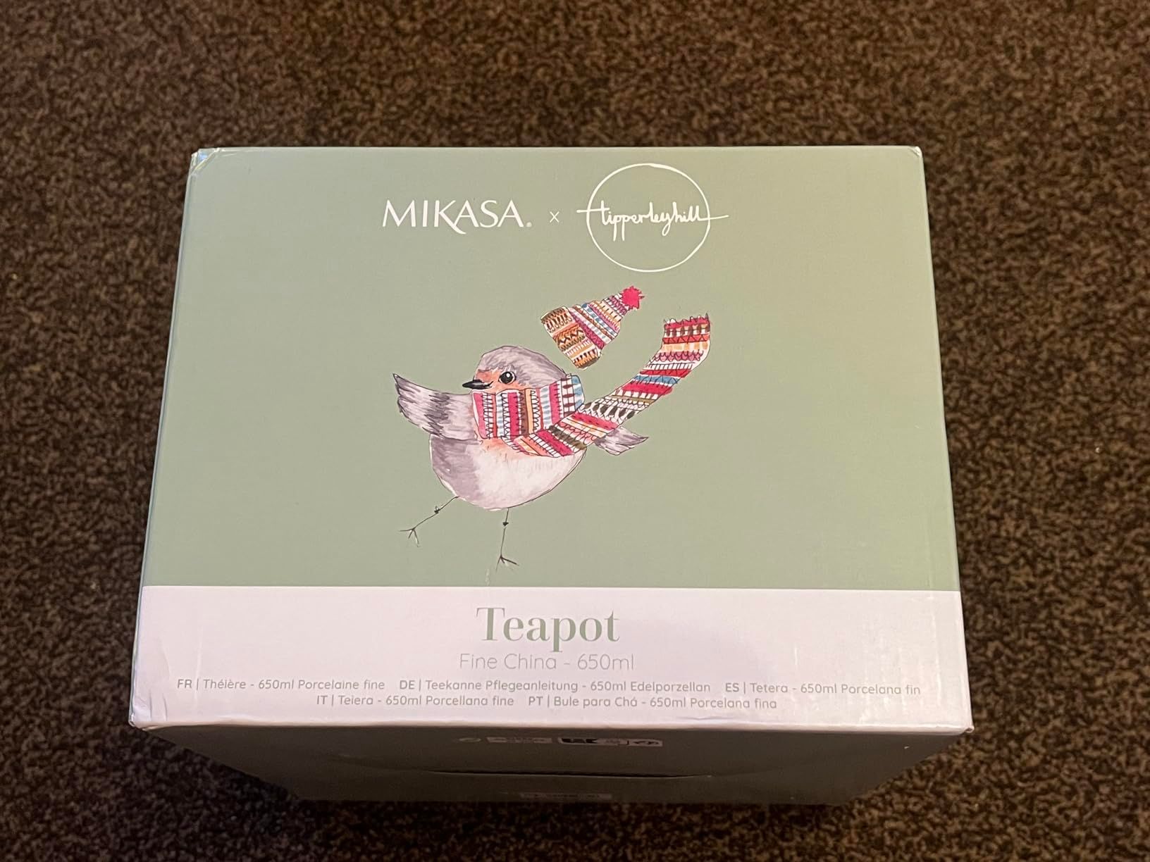 Mikasa Tipperlyhill Robin Théière en porcelaine fine 650 ml Coffret cadeau