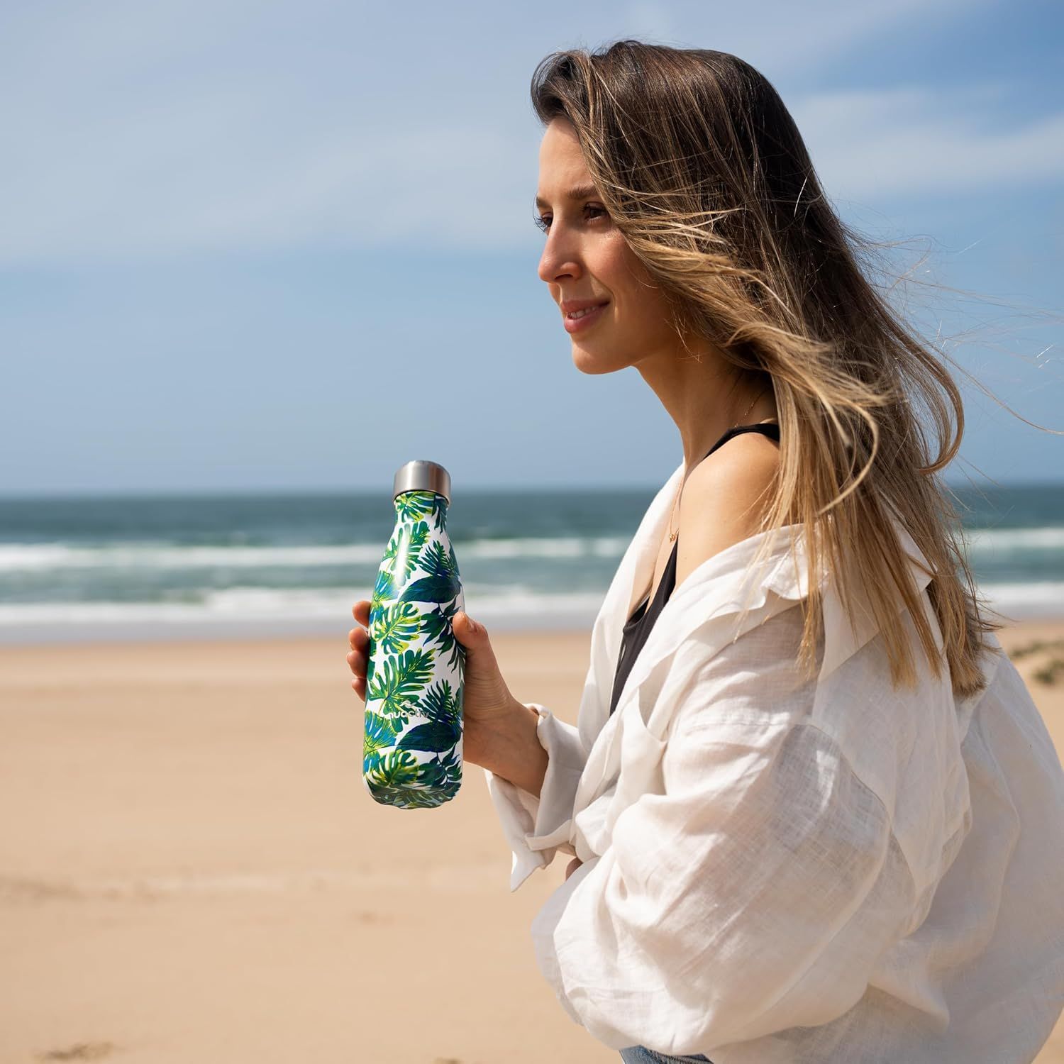 Bouteille Isotherme 500ml en Acier Inox – Garde 24h Froid & 12h Chaud – Gourde Double Paroi Sans BPA Étanche Réutilisable pour Voyage, Randonnée, École, Sport, Fitness & Usage Quotidien